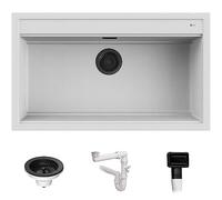 Lavello Quareco incasso 1 vasca 86×51 Prime 90 Granito Bianco QLP090BI