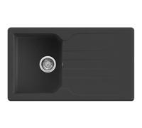 Lavello Quareco incasso 1 vasca 86x50 Prime 861 Granito Nero QLP861NE