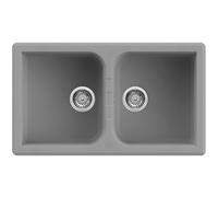 Lavello Quareco incasso 2 vasche 86x50 Prime 862 Granito Grigio QLP862GR