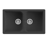 Lavello Quareco incasso 2 vasche 86x50 Prime 862 Granito Nero QLP862NE