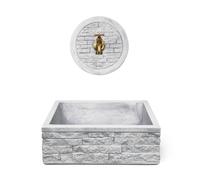 Lavello Rettangolare da Esterno 45x35 cm con Rosone Installazione a Muro in