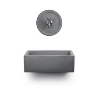 Lavello Rettangolare da Esterno 45x35 cm con Rosone Installazione a Muro in