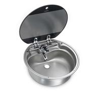 Lavello rotondo dometic sng 420 con coperchio in vetro 420 mm
