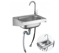 Lavello, Rubinetto a collo d'oca e scarico for esterni, interni garage(52x38cm)