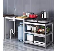 Lavello servizio indipendente, ripiano per cucina acciaio inossidabile, stazione per lavabo a vasca singola con banco lavoro, tavolo per pulizia pesce ripiani portaoggetti per lavanderia, garage