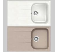 SCHOCK Lavello Lithos D100 Bianco Assoluto, Linea Lithos, 86X50 cm, Cristalite Plus - LITD100A01N