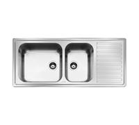 Lavello Smeg LG116D2 inox 2 vasche con gocciolatoio destro 116x50 cm