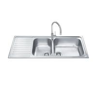 Lavello incasso semifilo 2 vasche e gocciolatoio sinistro 116x50 inox - Smeg LGM