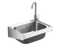 lavello Sospeso In Acciaio Inox Piccolo Lavandino Parete Cucina con Dell'acqua Calda e Fredda Rubinetto Vasca Singola Lavabo di Utilità, Per lavanderia bagno