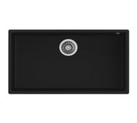 Lavello sottopiano Tegranite+ 1 vasca, rettangolare, nero, 720 x 400 mm, profondità 200 mm