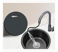 Lavello tondo invisibile, lavello da incasso, con rubinetto e kit di scarico for cucina, ristorante e hotel(30cm(11.8in))