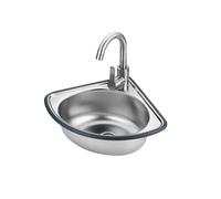 Lavello Triangolare Ad Angolo Per Bagno Con Montaggio A Parete,lavabo Commerciale,con Scolapiatti E Rubinetto,lavello In Acciaio Inossidabile A Vasca Singola,per Ristorante, Bar, Caffetteria, Per Inte