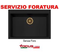 PLADOS Lavello Cucina 1 Vasca incasso cm 76x50 - ON7610 UG 70 Nero Matt