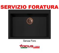 PLADOS Lavello Cucina 1 Vasca incasso cm 76x50 - ON7610 UG 70 Nero Matt