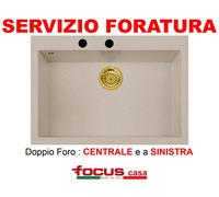 Lavello Ulisse 79 Mix cm 76x50 1 vasca /vascone piletta oro Avena Made in Italy