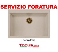 Lavello Ulisse 79 Mix cm 76x50 1 vasca/vascone piletta ottone Avena Made Italy