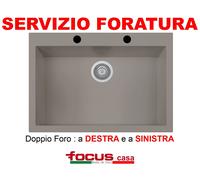 Lavello Ulisse 79 Mix cm 76x50 1 vasca / vascone Tortora Made in Italy