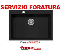 PLADOS Lavello Cucina 1 Vasca incasso cm 76x50 - ON7610 UG 70 Nero Matt