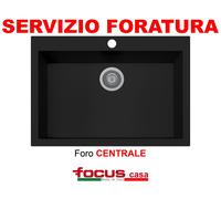 PLADOS Lavello Cucina 1 Vasca incasso cm 76x50 - ON7610 UG 70 Nero Matt