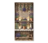 Lavender Dreams, striscione decorativo per porta, decorazione rustica floreale con erbe aromatiche, decorazione per porta d'ingresso, per interni ed esterni, primavera, estate, da appendere, per