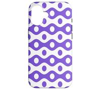 Lavender Purple Wavy Lines Circular Dot Playful Retro Patten Custodia per iPhone 16