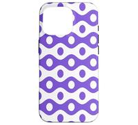 Lavender Purple Wavy Lines Circular Dot Playful Retro Patten Custodia per iPhone 16 Pro