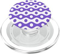 Lavender Purple Wavy Lines Circular Dot Playful Retro Patten PopSockets PopGrip per MagSafe