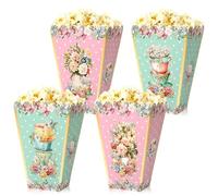 LaVenty 12 scatole per popcorn con motivo floreale, ideali per feste di tè, decorazioni per feste, sacchetti regalo