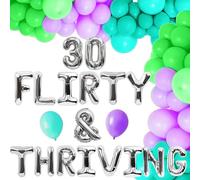 LaVenty 30° decorazione di compleanno flirty e fiorente 30° ghirlanda di palloncini decorazioni per il 30° compleanno supporti per il 30° compleanno dirty thirty