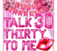 LaVenty 30 Palloncini Rosa Talk 30 to Me Palloncini Talk 30 to Me Decorazioni Compleanno Talk Thirty To Me Striscione 30 Compleanno Decorazione per Lei Dirty 30 Decorazione Compleanno