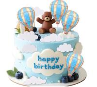 LaVenty blu mongolfiera decorazione torte nuvole torta decorazioni pallina stecchini dessert mongolfiera festa baby compleanno celebrazione accessori foto oggetti