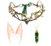 LaVenty costume da elfo rinascimentale guanti rinascimentali copricapo fata del bosco corona fascia orecchie da elfo foresta rinascimento halloween matrimonio doccia nuziale