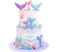 LaVenty Decorazione per torta Magica Sirenetta Under the Sea Topper per torta conchiglia e coda di sirena