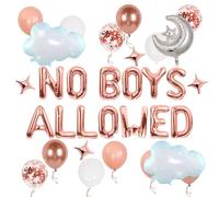 LaVenty Decorazioni notturne per ragazze No Boys Allowed Segnale Palloncini Slumber Sleepover Spa Party Forniture per ragazze Pigiama Slumber Night Out Decorazione per feste per compleanno Baby Shower