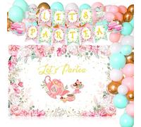 LaVenty festa del tè sfondo fotografico decorazioni per feste di compleanno al tè lets tea party decorazioni per feste di tè fondale per servizio fotografico compleanno matrimonio addio al nubilato