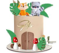 LaVenty figure di animali del bosco cake topper animali della foresta cake topper animali della foresta compleanno topper per torta volpe topper di torta procione