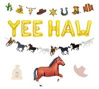 LaVenty palloncini yee haw festa western yee haw festa yee haw decorazione per il segno cowboy occidentale yee haw banner decorazioni per la festa decorazione per il compleanno