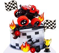 LaVenty rossi monster truck decorazioni per torte cupcake addobbi per feste