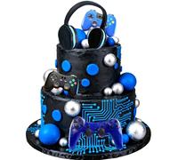 LaVenty Temi di videogiochi Topper per torta Auricolare Decorazioni per torte Controller Palla Decorazione per Torta per Festa di Compleanno Decorazione della Torta