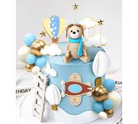 LaVenty Topper per torta a forma di aeroplano, decorazione per torta a forma di aereo, decorazione per torte per il primo compleanno, decorazioni per il primo compleanno, decorazioni per baby shower