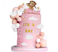 LaVenty topper per torta con aeroplano rosa decorazioni per torta