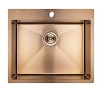 Laveo Marmara lavello in acciaio 59x51 cm oro rosa SAM 810T
