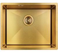 Laveo Marmara lavello in acciaio con sifone 54x44 cm oro SAMG10P