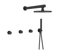 Laveo Pretto set doccia da incasso con soffione nero BAO704P
