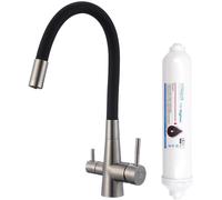 Laveo Riveco rubinetto da cucina con filtro verticale acciaio inossidabile-nero BRIB768D