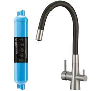 Laveo Riveco rubinetto da cucina con filtro verticale acciaio inossidabile-nero BRIC768D