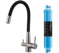 Laveo Riveco rubinetto da cucina con filtro verticale acciaio inossidabile-nero BRID768D