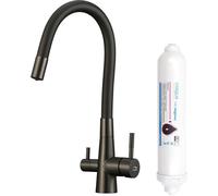 Laveo Riveco rubinetto da cucina con filtro verticale grafite/grigio BRIB968D