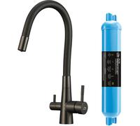 Laveo Riveco rubinetto da cucina con filtro verticale grafite/grigio BRIC968D