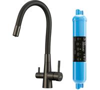 Laveo Riveco rubinetto da cucina con filtro verticale grafite/grigio BRID968D